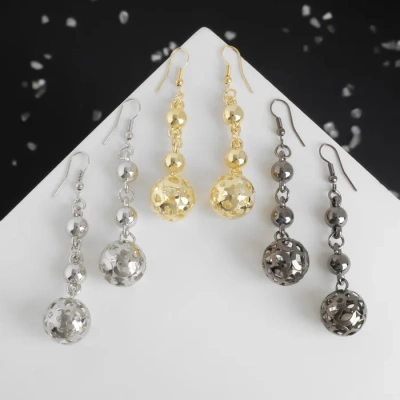 СЕРЬГИ ВИСЯЧИЕ ШЕЛЕСТ ШАРИКИ фото в интернет-аптеке Склад Лекарств