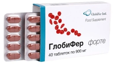 ГЛОБИФЕР ФОРТЕ ТАБ МАССОЙ 900МГ №40 фото в интернет-аптеке Склад Лекарств