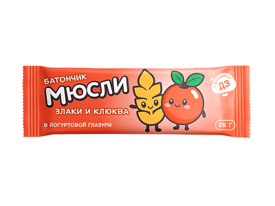 БАТОНЧИК-МЮСЛИ КЛЮКВА 25Г/ЭЙVА/ЭЙВА/