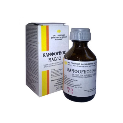 КАМФОРНОЕ МАСЛО 10% 30МЛ/ТВЕРСКАЯ/ фото в интернет-аптеке Склад Лекарств