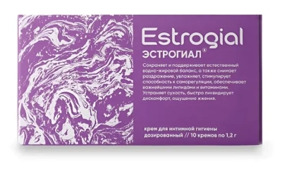 ЭСТРОГИАЛ ПЛЮС КРЕМ Д/ИНТИМНОЙ ГИГИЕНЫ ДОЗИРОВАННЫЙ №10 фото в интернет-аптеке Склад Лекарств