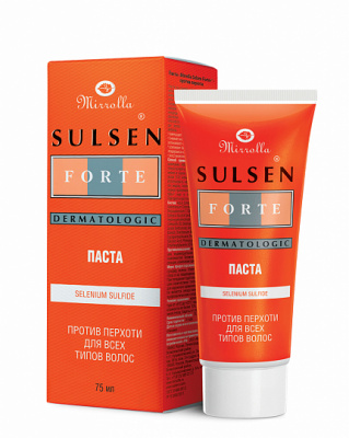 СУЛЬСЕН ФОРТЕ ПАСТА П/ПЕРХОТИ 2% 75МЛ/МИРРОЛЛА/ фото в интернет-аптеке Склад Лекарств