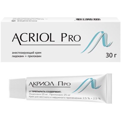 АКРИОЛ ПРО КРЕМ 2,5%+2,5% 30Г/АКРИХИН/ фото в интернет-аптеке Склад Лекарств