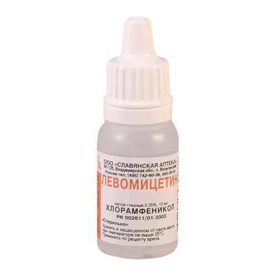 ЛЕВОМИЦЕТИН КАПЛИ ГЛАЗНЫЕ 0,25% 10МЛ/СЛАВЯНСКАЯ АПТЕКА/ фото в интернет-аптеке Склад Лекарств