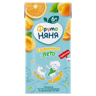 ФРУТОНЯНЯ НЕКТАР ЯБЛОКО АБРИКОС АПЕЛЬСИН МУЛЬТИФРУКТ 200МЛ фото в интернет-аптеке Склад Лекарств