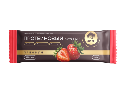 БАТОНЧИК ПРОТЕИНОВЫЙ КЛУБНИКА В ШОКОЛАДНОЙ ГЛАЗУРИ 40Г/ЭЙVА/ЭЙВА/ фото в интернет-аптеке Склад Лекарств