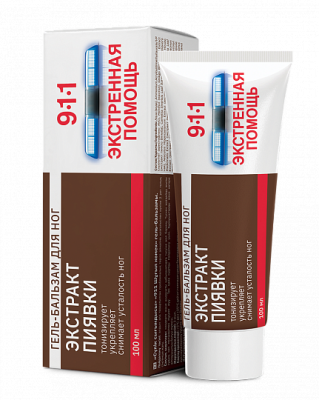 911 ГЕЛЬ-БАЛЬЗАМ ДЛЯ НОГ ЭКСТРАКТ ПИЯВКИ 100МЛ/МИРРОЛЛА/ фото в интернет-аптеке Склад Лекарств