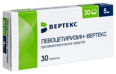 ЛЕВОЦЕТИРИЗИН-ВЕРТЕКС ТАБ П/О 5МГ №30 фото в интернет-аптеке Склад Лекарств
