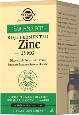 СОЛГАР ЦИНК 25МГ В ФЕРМЕНТИРОВАННОЙ КУЛЬТУРЕ КОДЖИ МАССОЙ 808МГ №30 фото в интернет-аптеке Склад Лекарств