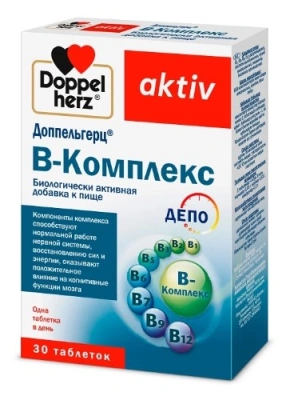 ДОППЕЛЬГЕРЦ АКТИВ В-КОМПЛЕКС ТАБ №30 фото в интернет-аптеке Склад Лекарств