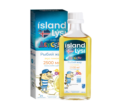 ЛИСИ ОМЕГА-3 РЫБИЙ ЖИР ДЕТСКИЙ ВКУС ЛИМОНА 240МЛ фото в интернет-аптеке Склад Лекарств