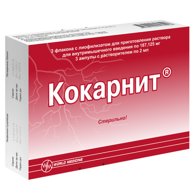 КОКАРНИТ ЛИОФ Д/Р-РА В/М 187,125МГ №3+Р-ЛЬ АМП 2МЛ №3 фото в интернет-аптеке Склад Лекарств