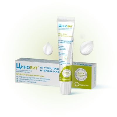 ЦИНОВИТ КРЕМ-ГЕЛЬ ОТ УГРЕЙ ПРЫЩЕЙ И ЧЕРНЫХ ТОЧЕК ТУБА 35МЛ фото в интернет-аптеке Склад Лекарств
