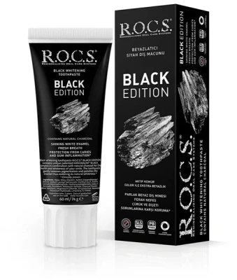 РОКС З/ПАСТА BLACK EDITION ЧЕРНАЯ ОТБЕЛИВАЮЩАЯ 74Г фото в интернет-аптеке Склад Лекарств