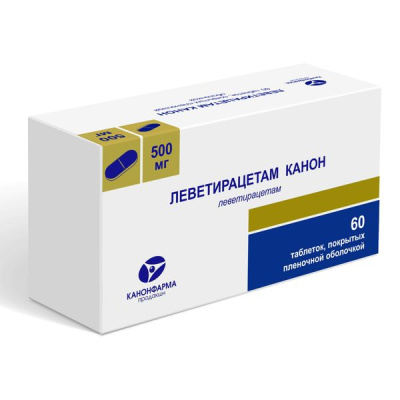 ЛЕВЕТИРАЦЕТАМ ТАБ П/О 500МГ №60/КАНОН/ фото в интернет-аптеке Склад Лекарств