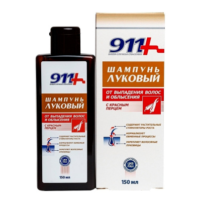 911 ШАМПУНЬ ЛУКОВЫЙ С КРАСНЫМ ПЕРЦЕМ ОТ ВЫПАДЕНИЯ 150МЛ/ТВИНС ТЭК/ фото в интернет-аптеке Склад Лекарств