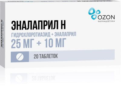 ЭНАЛАПРИЛ Н ТАБ 25МГ+10МГ №20/ОЗОН/ фото в интернет-аптеке Склад Лекарств