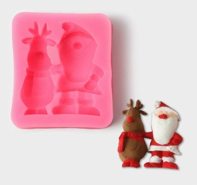 ИГРУШКА МОЛД 6,5Х5,7X1,8 СМ "ДЕД МОРОЗ И ОЛЕНЬ", ЦВЕТ РОЗОВЫЙ 4288375 фото в интернет-аптеке Склад Лекарств