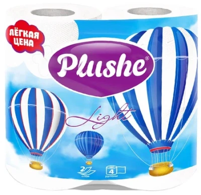 ТУАЛЕТНАЯ БУМАГА PLUSHE LIGHT COLOR WHITE. 2 СЛ., №4 фото в интернет-аптеке Склад Лекарств