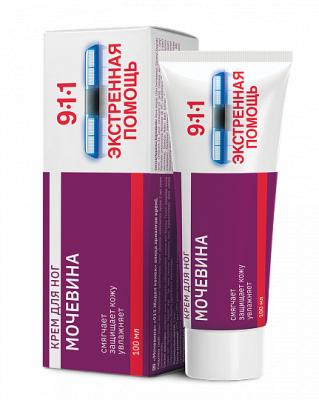 911 ЭКСТРЕННАЯ ПОМОЩЬ КРЕМ ДЛЯ НОГ МОЧЕВИНА 100МЛ/МИРРОЛЛА/ фото в интернет-аптеке Склад Лекарств