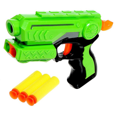 ИГРУШКА БЛАСТЕР "SMAL GUN" ,СТРЕЛЯЕТ МЯГКИМИ ПУЛЯМИ, ЦВЕТ МИКС 9801169 фото в интернет-аптеке Склад Лекарств