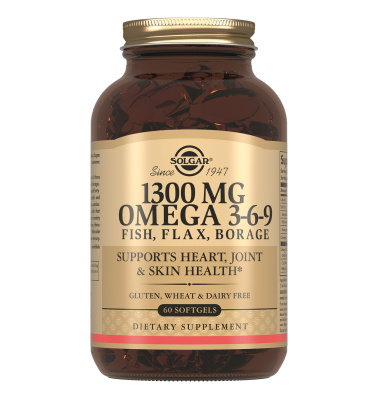 СОЛГАР КОМПЛЕКС ЖИРНЫХ КИСЛОТ ОМЕГА 3-6-9 КАПС 1300МГ №120 фото в интернет-аптеке Склад Лекарств