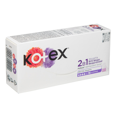 КОТЕКС ПРОКЛАДКИ ЕЖЕДН ДЛИННЫЕ 2В1 ЭКСТРА №16 фото в интернет-аптеке Склад Лекарств