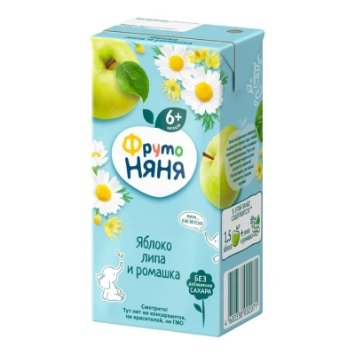 ФРУТОНЯНЯ НАПИТОК ЯБЛОКО РОМАШКА ЛИПА Б/САХ 6МЕС+200МЛ фото в интернет-аптеке Склад Лекарств