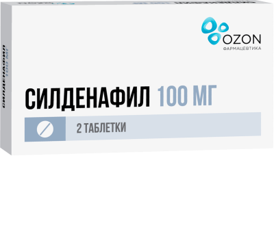 СИЛДЕНАФИЛ ТАБ П/О 100МГ №2/ОЗОН/ фото в интернет-аптеке Склад Лекарств