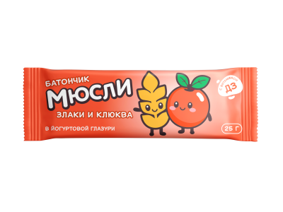 БАТОНЧИК-МЮСЛИ КЛЮКВА 25Г/ЭЙVА/ЭЙВА/ фото в интернет-аптеке Склад Лекарств