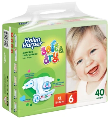 ХЕЛЕН ХАРПЕР ПОДГУЗНИКИ СОФТ ДРАЙ/6/ 15-30КГ №40 фото в интернет-аптеке Склад Лекарств