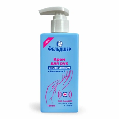 ФЕЛЬДШЕР КРЕМ Д/РУК С ПАНТЕНОЛОМ И ВИТАМИНОМ F 180МЛ фото в интернет-аптеке Склад Лекарств