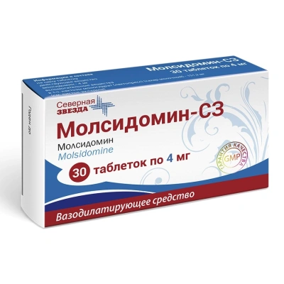 МОЛСИДОМИН-СЗ ТАБ 4МГ №30 фото в интернет-аптеке Склад Лекарств