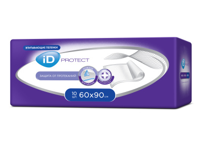 АЙДИ ПРОТЕКТ ПЕЛЕНКИ ОДНОРАЗОВЫЕ ВПИТ 60СМX90СМ №10 фото в интернет-аптеке Склад Лекарств