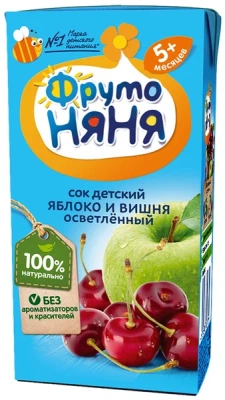 ФРУТОНЯНЯ МАЛЫШАМ НЕКТАР ЯБЛОКО И ВИШНЯ 5МЕС+500МЛ фото в интернет-аптеке Склад Лекарств