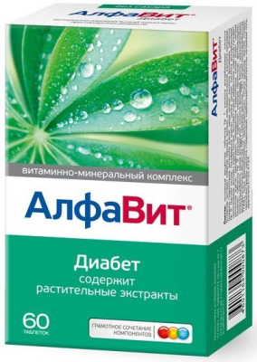 АЛФАВИТ ДИАБЕТ ТАБ ЖЕВ №60/ВНЕШТОРГ ФАРМА/ фото в интернет-аптеке Склад Лекарств
