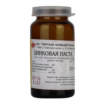 ЦИНКОВАЯ ПАСТА 25Г/ТВЕРСКАЯ/ фото в интернет-аптеке Склад Лекарств