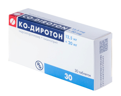 КО-ДИРОТОН ТАБ 20МГ+12,5МГ №30 фото в интернет-аптеке Склад Лекарств