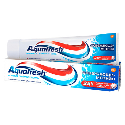 АКВАФРЕШ ЗУБНАЯ ПАСТА ПАСТА ОСВЕЖАЮЩАЯ МЯТА 100МЛ фото в интернет-аптеке Склад Лекарств