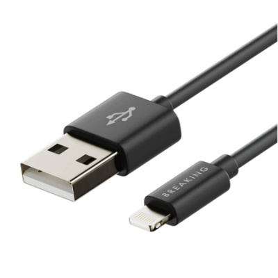 ВИВАТЕЛ КАБЕЛЬ BREAKING CLASSIC USB - LIGHTNING 1M. 2.4A ЧЕРНЫЙ фото в интернет-аптеке Склад Лекарств