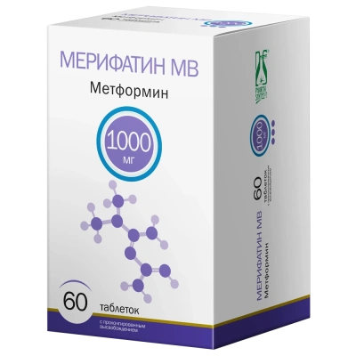 МЕРИФАТИН МВ ТАБ П/О 1000МГ №60 фото в интернет-аптеке Склад Лекарств