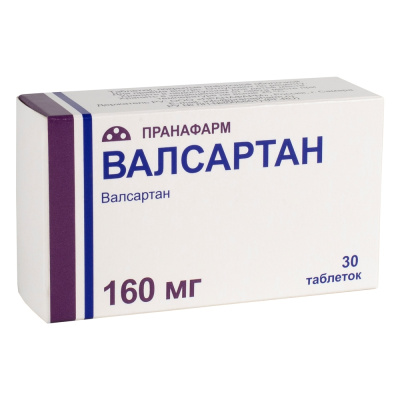 ВАЛСАРТАН ТАБ П/О 160МГ №30/ПРАНАФАРМ/ фото в интернет-аптеке Склад Лекарств