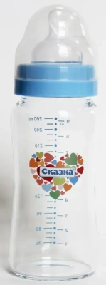СКАЗКА БУТЫЛОЧКА СТЕКЛО ШИР ГОРЛО СЕРДЕЧКО 260МЛ 1024СК фото в интернет-аптеке Склад Лекарств