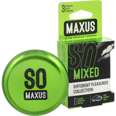 МАКСУС НАБОР ПРЕЗЕРВАТИВЫ MIXED ГЛАДКИЕ И ТЕКСТУРИРОВАННЫЕ №3 фото в интернет-аптеке Склад Лекарств