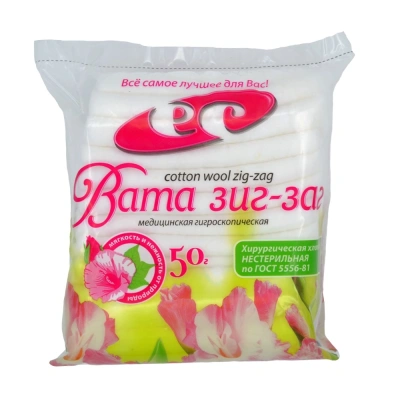 ВАТА МЕД Н/СТ ЗИГ-ЗАГ 50Г/САВОСТИН/ фото в интернет-аптеке Склад Лекарств