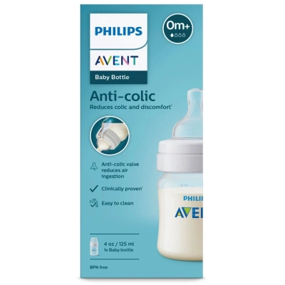 АВЕНТ БУТЫЛОЧКА ANTI-COLIC С СИЛИКОНОВОЙ СОСКОЙ Д/ДЕТЕЙ С 0 МЕС ПОЛИПРОПИЛЕН 125МЛ (SCY100/01) фото в интернет-аптеке Склад Лекарств
