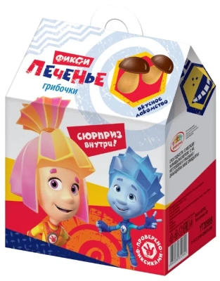 ФИКСИКИ ПЕЧЕНЬЕ ДЕКОРИРОВАННОЕ КОНДИТЕРСКОЙ ГЛАЗУРЬЮ ГРИБОЧКИ С СЮРПРИЗОМ (ШК) 8/4, 42Г. фото в интернет-аптеке Склад Лекарств