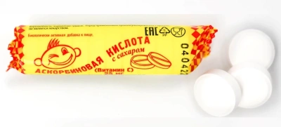 АСКОРБИНОВАЯ КИСЛОТА С САХАРОМ ТАБ 25МГ №10/АСКОПРОМ/ фото в интернет-аптеке Склад Лекарств