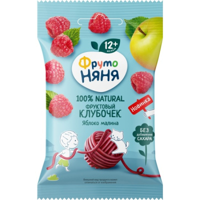 ФРУТОНЯНЯ ФРУКТОВЫЕ КУСОЧКИ КЛУБОЧЕК ЯБЛОКО МАЛИНА 15Г фото в интернет-аптеке Склад Лекарств