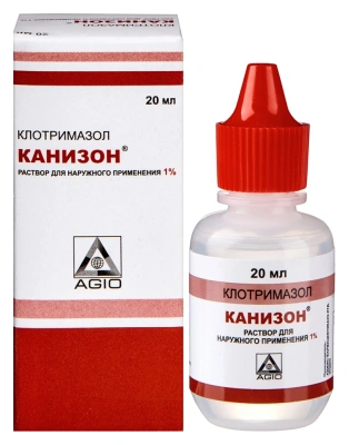 КАНИЗОН/КЛОТРИМАЗОЛ/ Р-Р НАРУЖНО 1% 20МЛ фото в интернет-аптеке Склад Лекарств